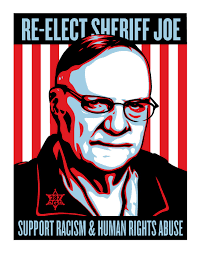 RE-ELECT SHERIFF JOE ARPAIO. Collaboration between Shepard Fairey and Ernesto Yerena. 30 x 38 inches. Edition of 108. Hand Printed at Self Help Graphics by ... - 09-RE-ELECT-SHERIFF-JOE