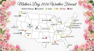 Mother's Day Weather Forecast: Wet South, Sunny West