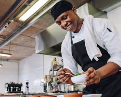 chef preparing a meal in a Las Vegas restaurant