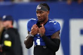 Malik Nabers walking off the field during a New York Giants game