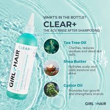 Amazon.com : GIRL+HAIR Clear and Nourish Set, Apple Cider Vinegar Rinse and Shea Butter Leave in Conditioner, Nourish Scalp and Hair : Beauty & Personal Care