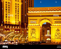 Image of Paris Las Vegas hotel exterior with Arc de Triomphe replica