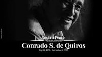 Veteran journalist Conrado S. de Quiros passed away on Monday, November 6, 2023, his family confirms. De Quiros is a long-time columnist for the Philippine Daily Inquirer. Wake details yet to be finalized, the family said.