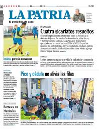 #PortadaLP Cuatro sicariatos resueltos en Manizales, Pico y cédula no alivia las filas para reclamar medicamentos, Once Caldas: invicto, pero sin convencer, Listos descuentos para predial e industria y comercio, Borrasca en Manizales, y más. www.lapatria.