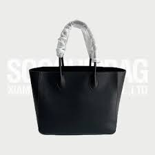 Custom Luxury Raised Engrave Embossing Brown Leather Tote