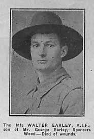 Private 4129, 26th Battalion Australian Infantry AIF, died on the 1st November 1917, son of George Earley of Spencers Wood, Reading. - SpencersWoodEarleyW