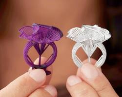 Image of 3D printed model of a complex gemstone setting being used in a jewelry design class