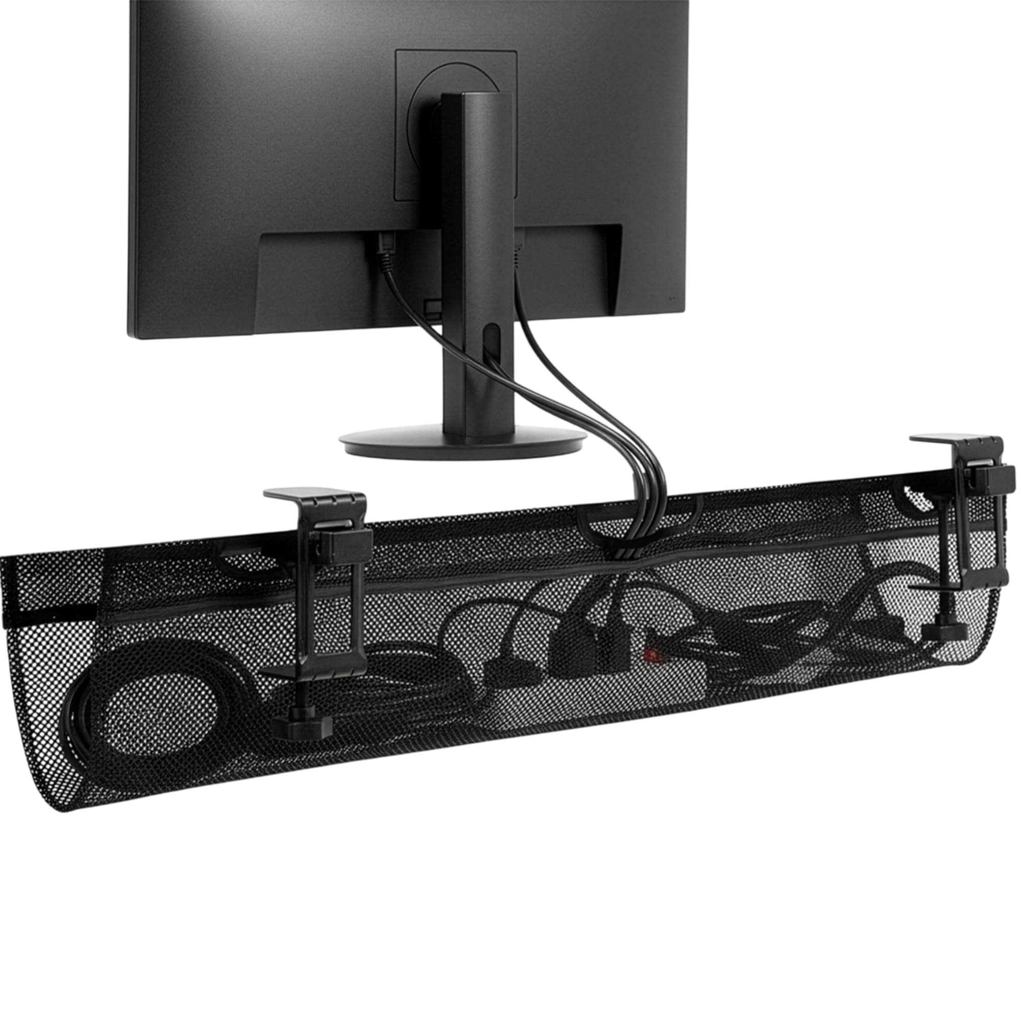 Vivo Black Clamp-on Under Desk Mesh Cable Management Organizer 36