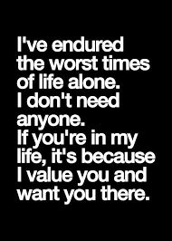 I&#39;ve endured the worst times of life alone. | Best Love Quotes via Relatably.com