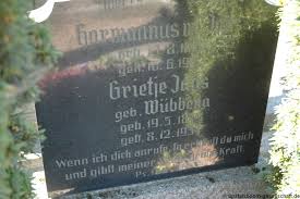 Grab von Grietje Jans (geb. Wübbena) (19.05.1873-08.12.1954 ...