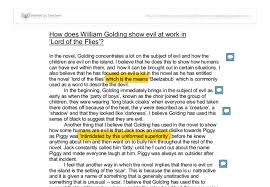 How does William Golding show evil at work in Lord of the Flies ... via Relatably.com