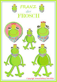 Der Stickbär | Franz der Frosch | Stickmuster mit Herz - franz-frosch-alle