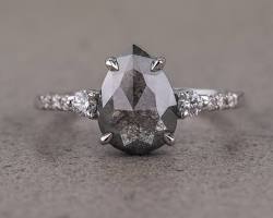 Image of Black diamond unique setting ring