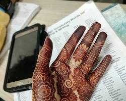 Image of Hand chain harmony mehndi design