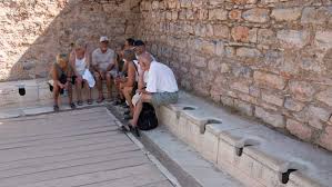 Image result for Flushable" toilets were in use in ancient Rome