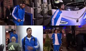 Llegada del autobús del Real Madrid a Montilivi: viaje corto, pitos y mucha concentración