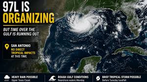 'Invest 97L' is organizing in the Gulf, but the Texas impact zone is narrowing