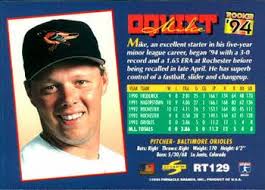 1994 Score Rookie &amp; Traded #RT129 Mike Oquist Back - 394-RT129Bk