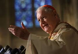 Retired Cardinal Edward Egan responds to questions during a news interview before Holy Thursday Mass Thursday, April 9, 2009, at St. Patrick&#39;s Cathedral in ... - 628x471