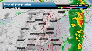 Showers and isolated thunderstorms set to reignite with advancing cold front Wednesday