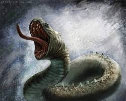 Imagem de Jormungandr, a serpente gigante da mitologia nórdica