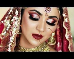 Image of Glittery cut crease party makeup pakistani