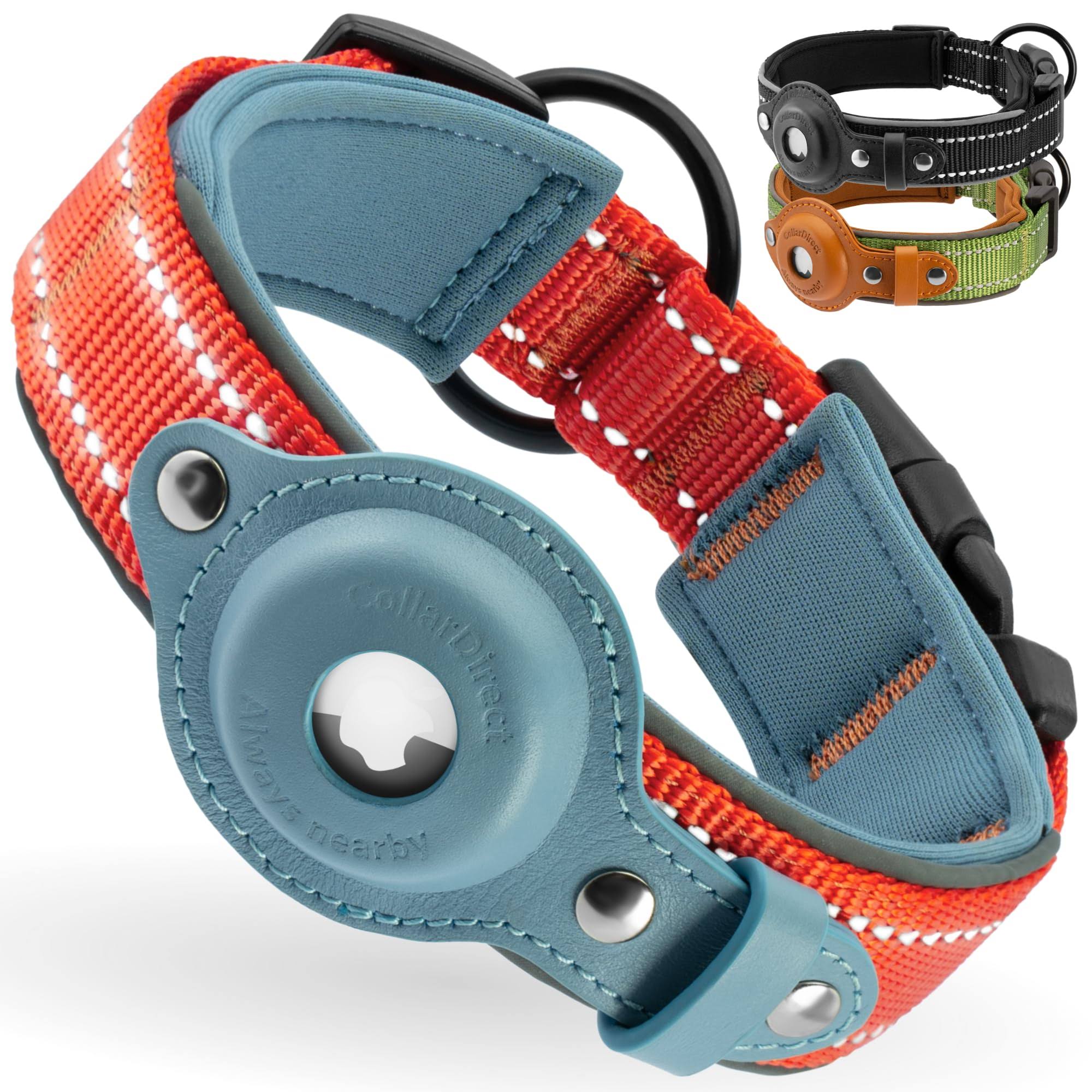 CollarDirect Airtag Dog Collar, Reflective Dog Collar for Apple Air Tag for Large, Medium, and Small Dogs