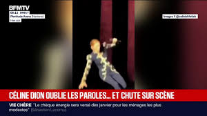 Céline Dion chute sur scène et oublie les paroles lors de son concert ce mercredi soir — BFM
