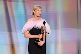 Allison Janney accepts the Emmy for outstanding supporting actress in a drama series for The Diplomat