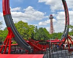 Image of La Vibora del Diablo roller coaster at Six Flags Over Texas