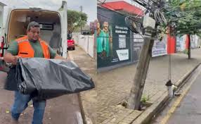 Vento de 50 km/h, postes derrubados e obra destruída: temporal deixa rastro de estragos e famílias sem luz em Cascavel