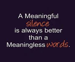 A Meaningful Silence is always better than a meaningless words ... via Relatably.com