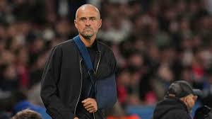 Luis Enrique coaching during a match