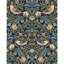 NextWall 30.75 sq. ft. Midnight Blue Aves Garden Vinyl Peel and Stick Wallpaper Roll NW43702 - The Home Depot