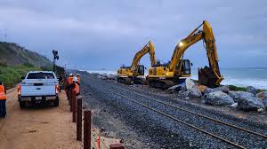 North County Coastal Railroad Track Fix: Boulders and Sand