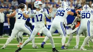 Daniel Jones leading the Colts' offense during a historic game