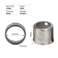 Pex 1/2" Stainless Steel Press Sleeves(100 Pack) — iCrimp Tools