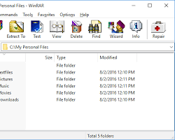 Gambar WinRAR interface