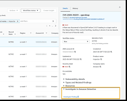 Image of investigating findings in the AWS GuardDuty console