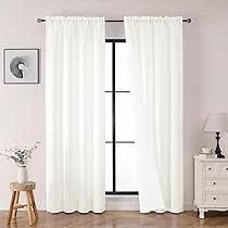 Amazon.com: OWENIE Heidi Natural Curtains 84 Inch Long 2 Panels Set for Living Room Bedroom, Light Filtering Solid Fabric Window Curtains Drapes, Rod Pocket Curtains, 2 Pcs Each 40" W 84" L :