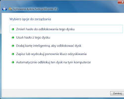 Obraz: Opcje odblokowania dysku w BitLocker