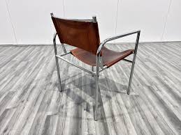 6 Bauhaus Design Chrome and Leather Armchairs