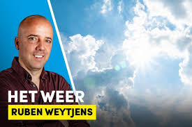 “Maandag aanhoudend droog met een versluierde zon en temperaturen tot 20 graden”