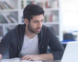 person taking an online course