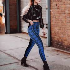 HELLORSO Workout Leggings for Women with Pockets Print Imitation Denim Leggings Tights Hiking Pant Outfits Hip Yoga Pants - Product from Amazon.com