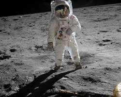 Image of Neil Armstrong on the moon