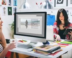 Image of person blogging at a desk