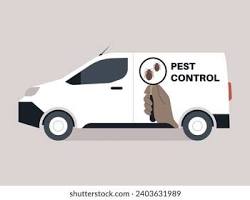 Image de local pest control van in city street royalty free