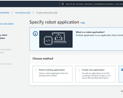 Image of simulating a robotics application in the AWS RoboMaker console