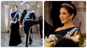 Queen Mary wears historic sapphire tiara from the vaults for palace state banquet